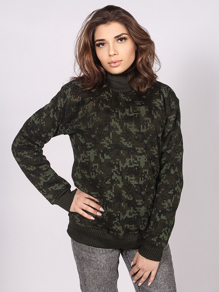 Свитер с удлиненной горловиной (цвета в ассортименте)