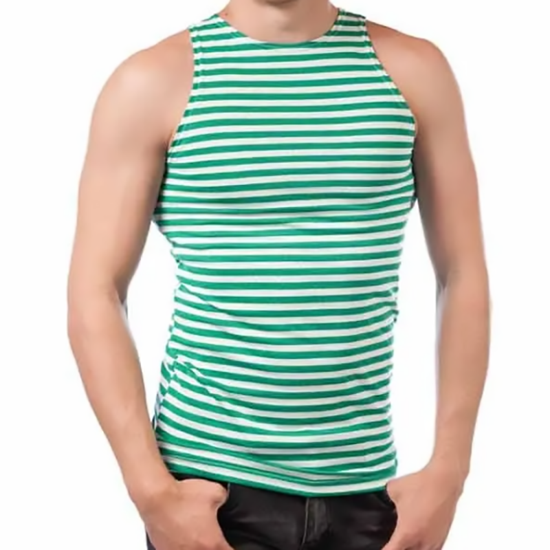 Майка тельняшка летняя «Пограничные Войска», хлопок, (зеленая полоса) Майка тельняшка летняя «Пограничные Войска», хлопок, (зеленая полоса)